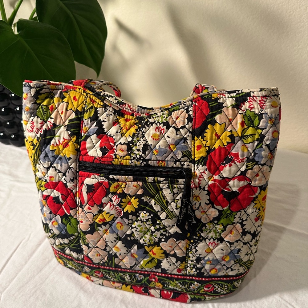 Vera Bradley Poppy Fields shoulder Quilted Tote Bag